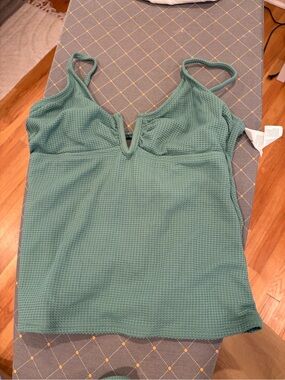Cupshe Sage Green Textured V-Notch Bikini Set